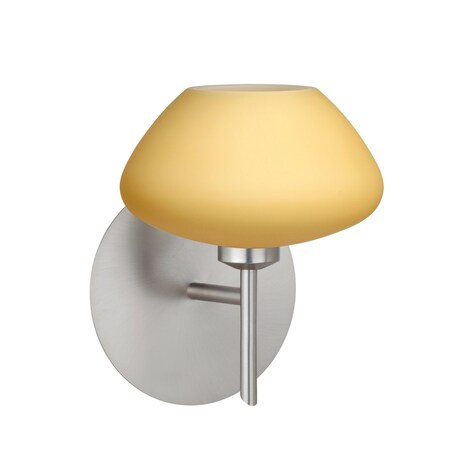 Besa Lighting Peri Mini Sconce, Vanilla Matte, Satin Nickel Finish, 1x5W LED 1SW-5410VM-LED-SN